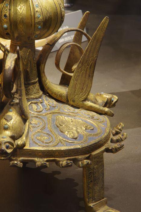 statue-reliquaire de la Vraie Croix : diacre dit saint Étienne de Muret, détail