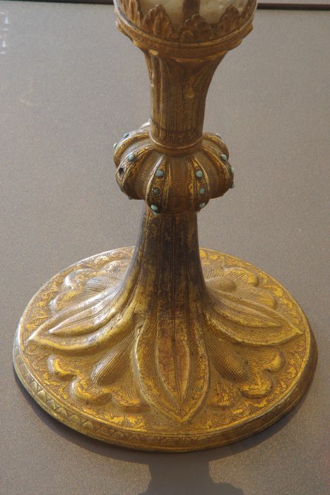 reliquaire-monstrance (reliquaire pédiculé à monstrance cylindrique verticale), détail
