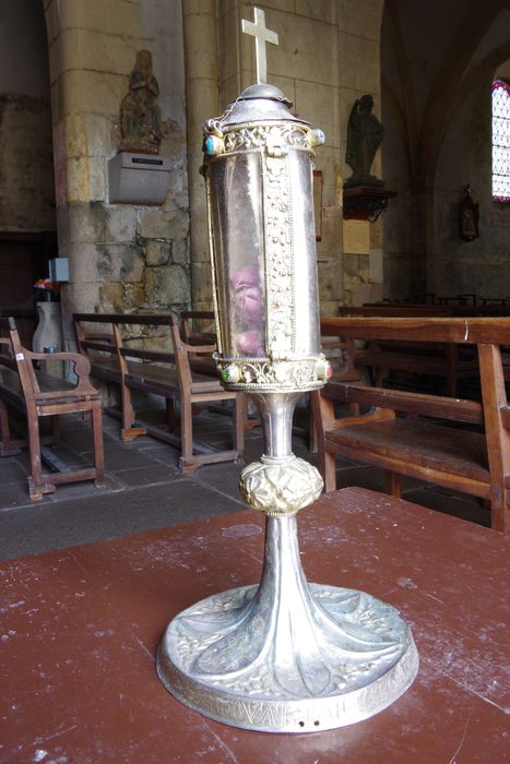 reliquaire-monstrance (reliquaire pédiculé à monstrance cylindrique verticale) de saint Amand et saint Junien