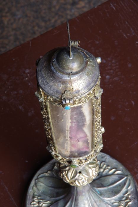 reliquaire-monstrance (reliquaire pédiculé à monstrance cylindrique verticale) de saint Amand et saint Junien, détail