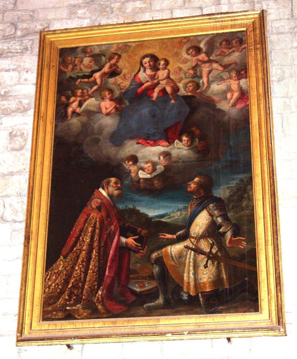 tableau : Saint Fulcran et saint Gènes aux pieds de la Vierge