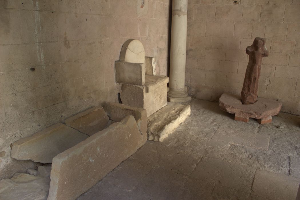 fragments lapidaires dans le cloître