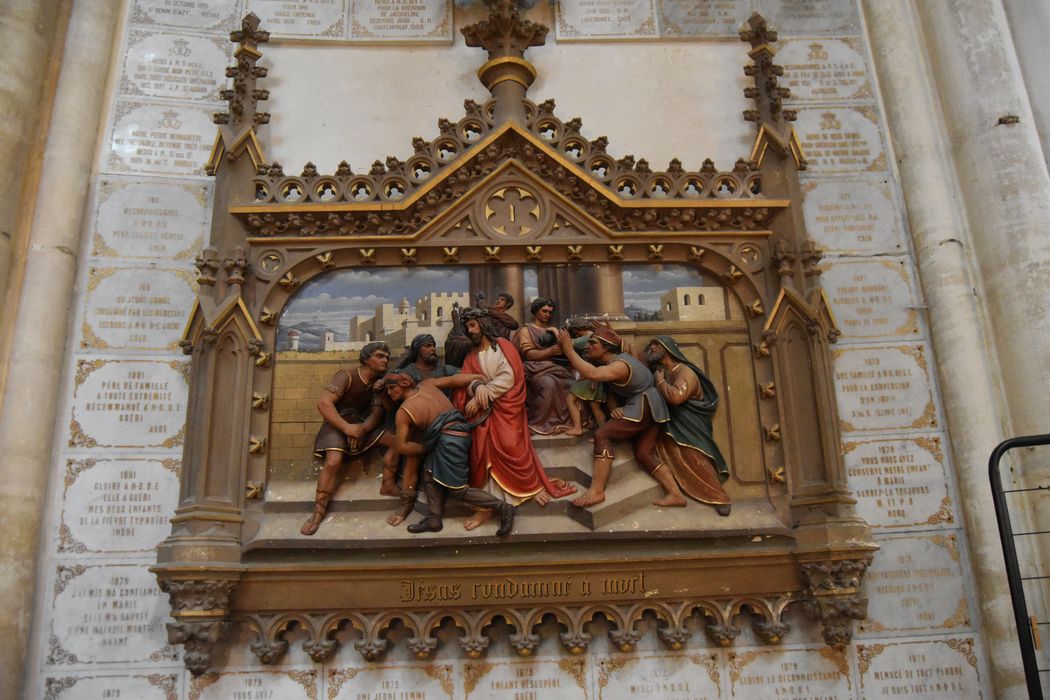 haut-relief (chemin de croix), détail de la station n°1