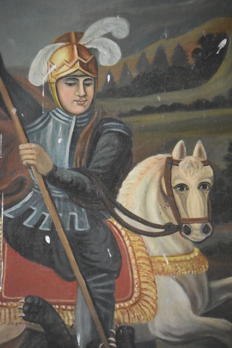 tableau : Saint Georges terrassant le dragon, vue partielle