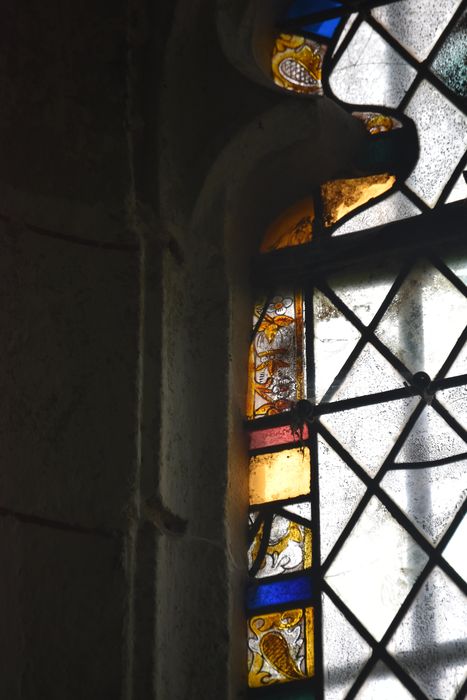verrière : grisaille, bordure végétale, détail