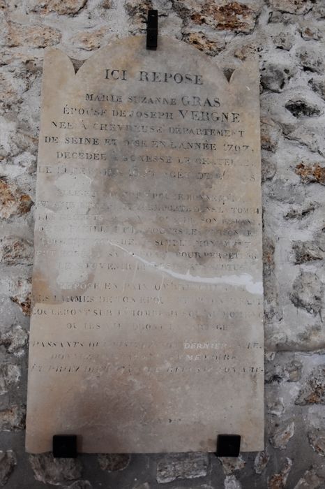 plaque funéraire de Marie Suzanne Gras, épouse de Joseph Vergne