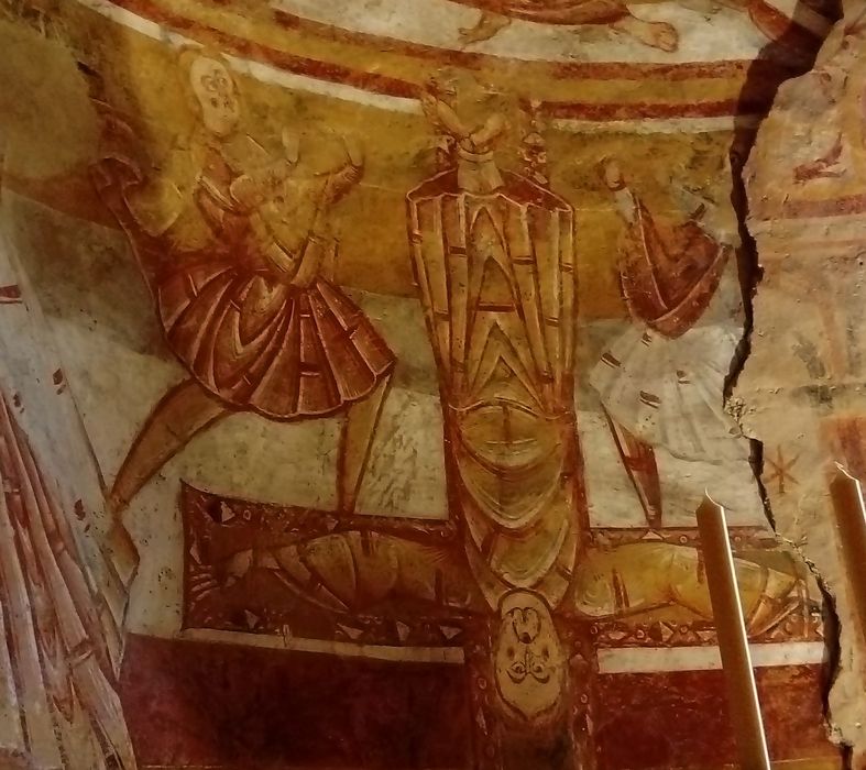 choeur, peintures monumentales, détail : Crucifixion de saint Pierre