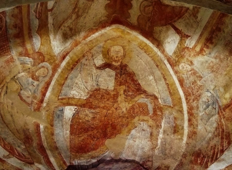 abside du choeur, peintures monumentales : Christ bénissant