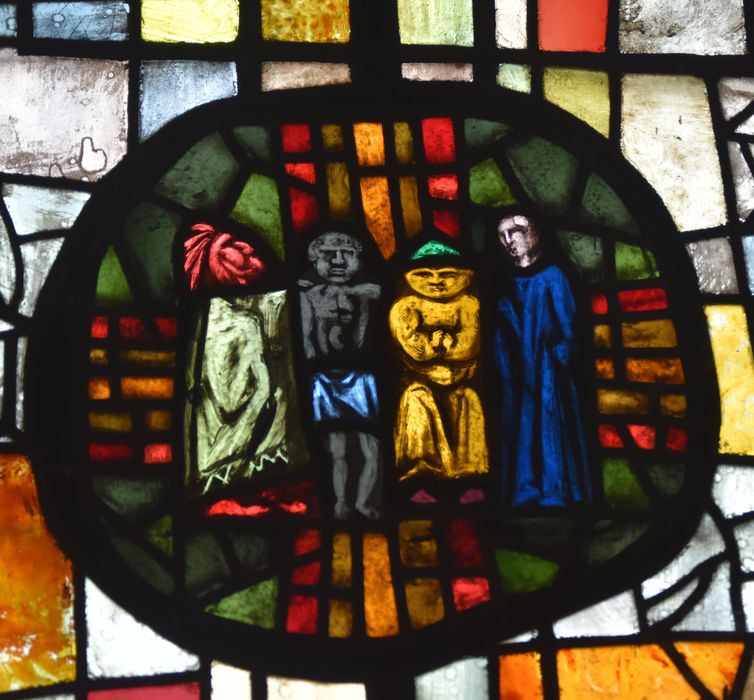 verrière des fonts baptismaux : Scène de martyre