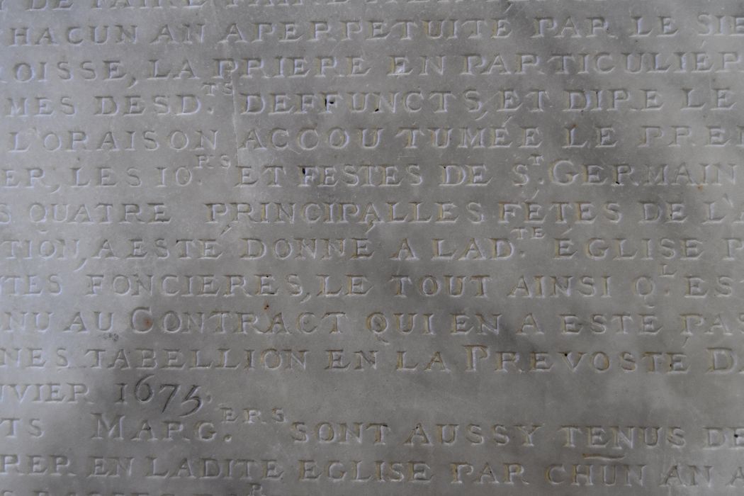 plaque de fondation, détail