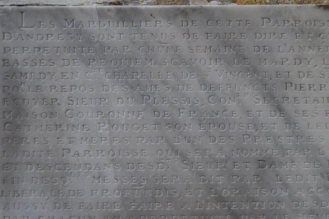 plaque de fondation, détail