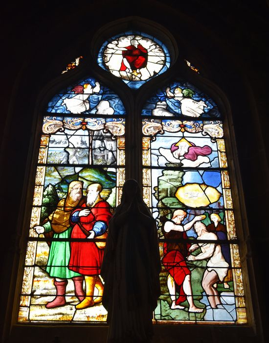 verrière : Baptême du Christ, Pélerins d’Emmaus