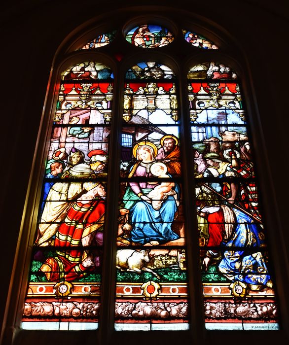 verrière du déambulatoire :  Adoration des mages