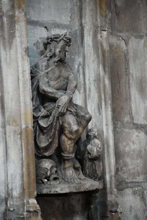 groupe sculpté : Christ aux liens et au donateur