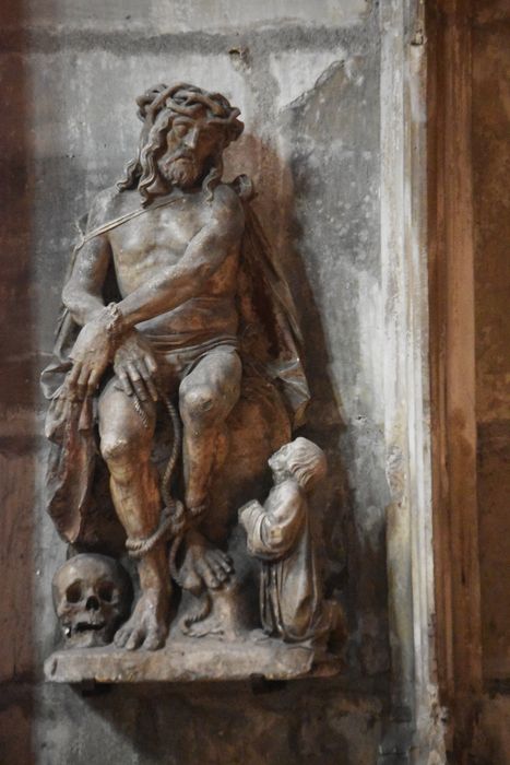 groupe sculpté : Christ aux liens et au donateur
