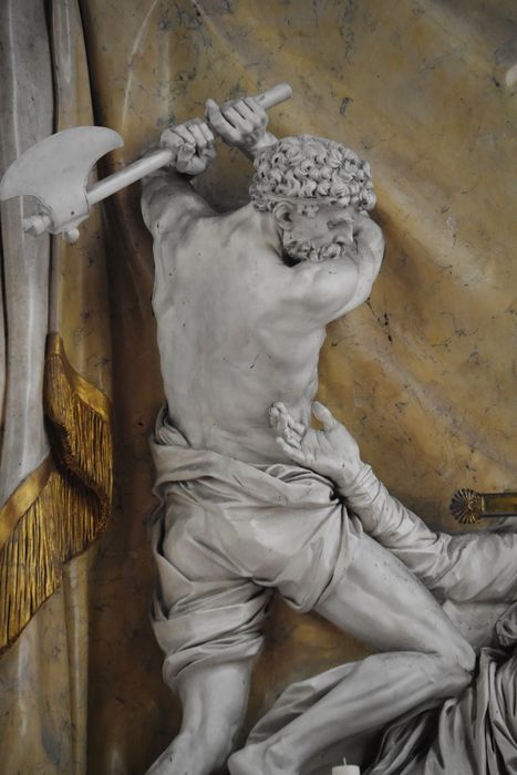 groupe sculpté : Martyre de saint Savinien, détail