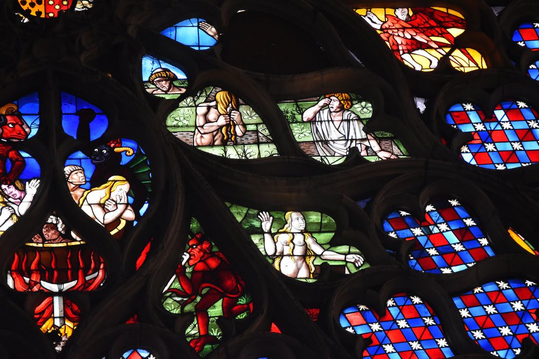 verrière et rose du transept sud : Jugement dernier, détail