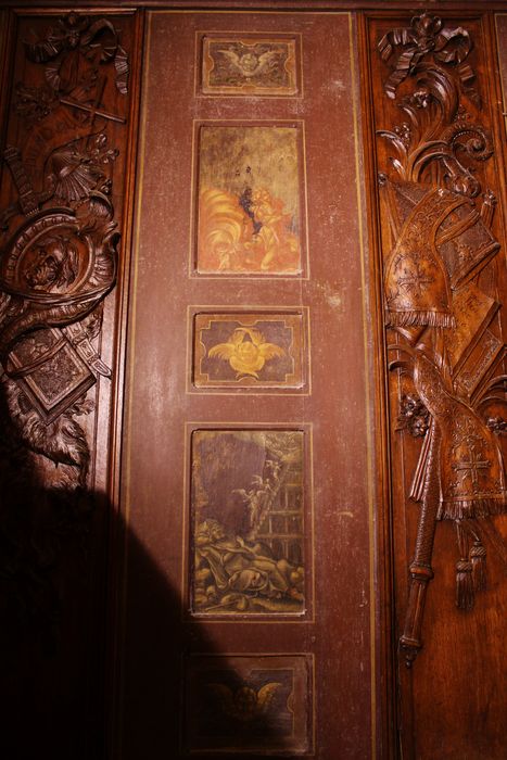 lambris de revêtement, tableaux : Scènes de l’Ancien Testament