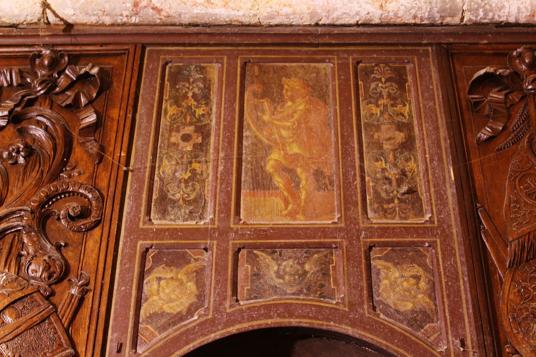 lambris de revêtement, tableaux : Scènes de l’Ancien Testament, détail