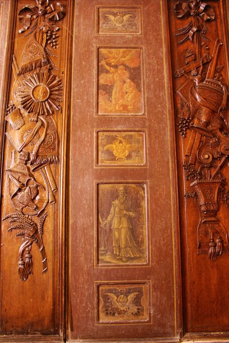 lambris de revêtement, tableaux : Scènes de l’Ancien Testament, détail