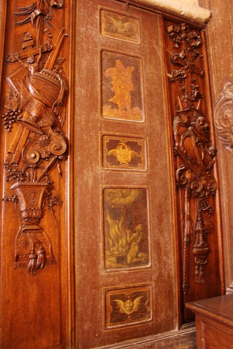 lambris de revêtement, tableaux : Scènes de l’Ancien Testament, détail