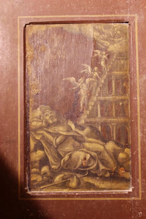 lambris de revêtement, tableaux : Scènes de l’Ancien Testament, détail