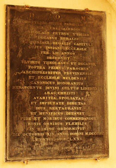 plaque funéraire de Pierre Ythier