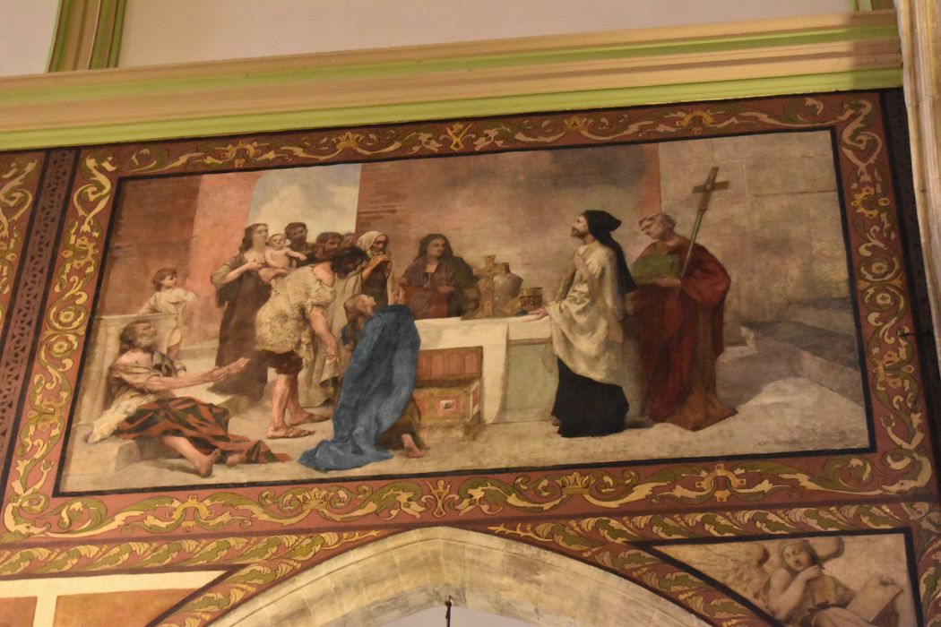 choeur, tableau (toile marouflée) : Saint Laurent et les biens de l’église
