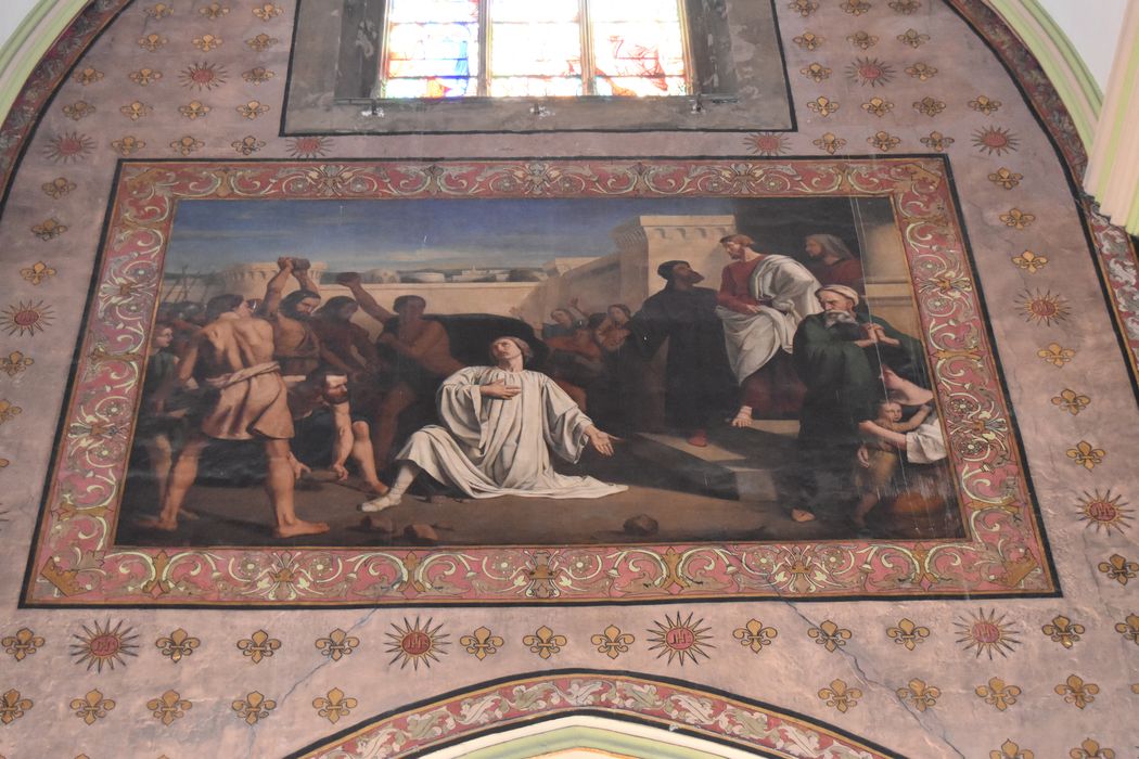choeur, tableau (toile marouflée) : Martyre de saint Étienne