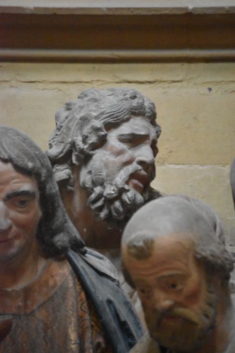 groupe sculpté : Dormition de la Vierge, détail