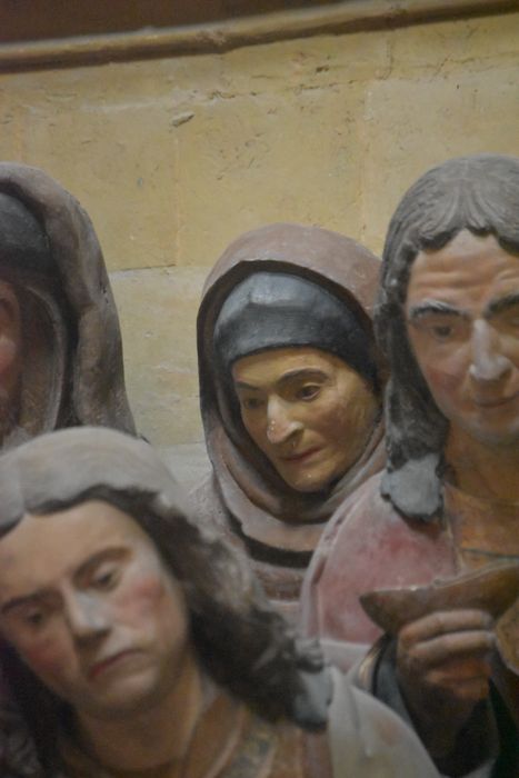 groupe sculpté : Dormition de la Vierge, détail