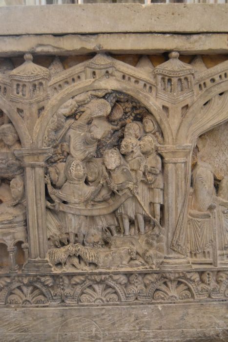 bas-reliefs : Scènes de la vie du Christ, détail : Annonce faite aux bergers