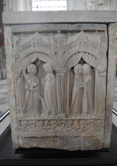 bas-reliefs : Scènes de la vie du Christ, détail : Annonciation, Visitation