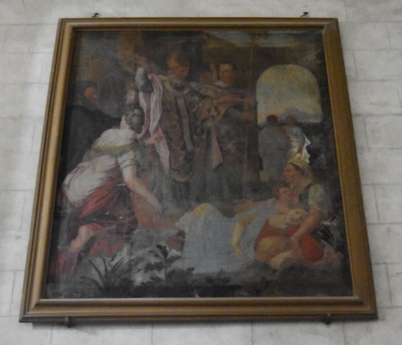 tableau : Saint évêque guérissant