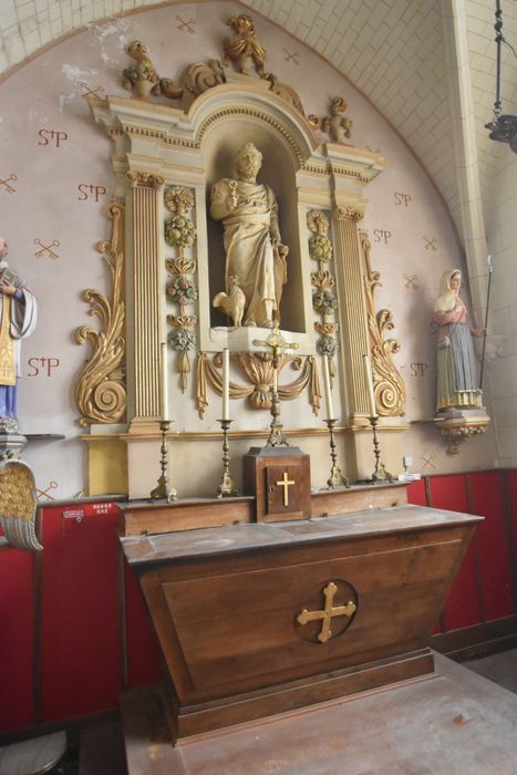 autel, retable secondaire nord, statue : Saint Pierre