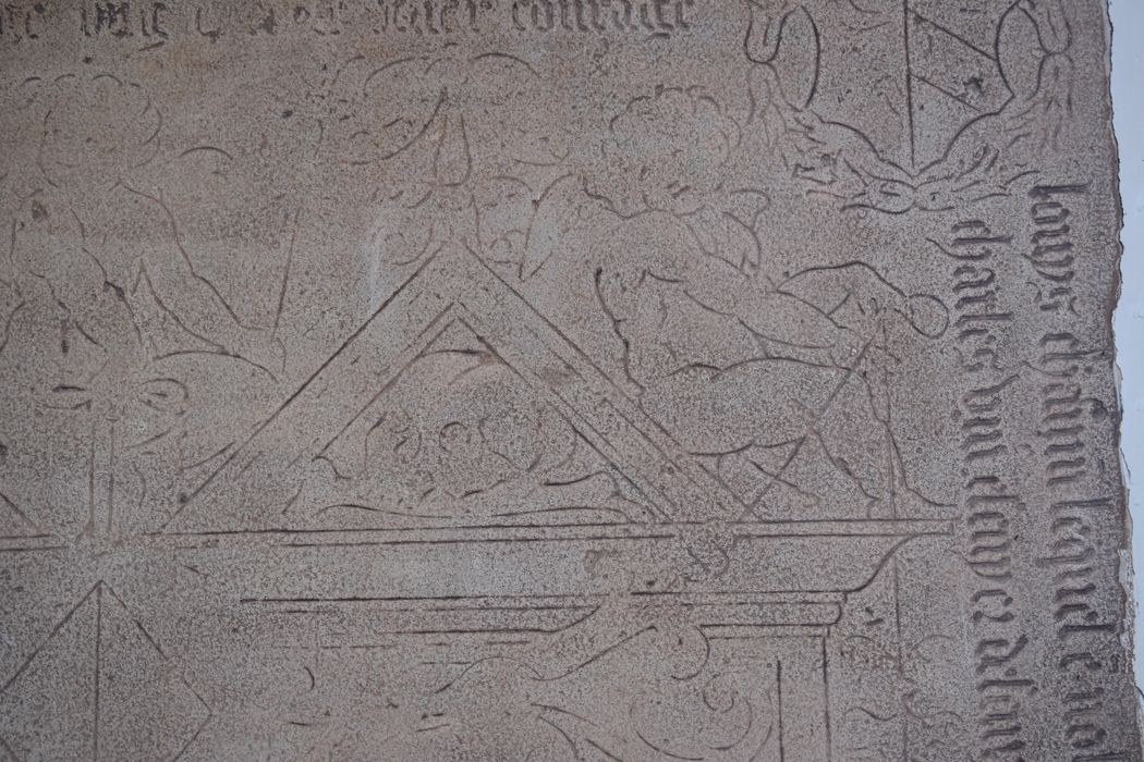dalle funéraire de la famille Canonville, détail