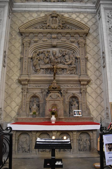 autel, retable du transept sud, haut-relief : Cène (la)