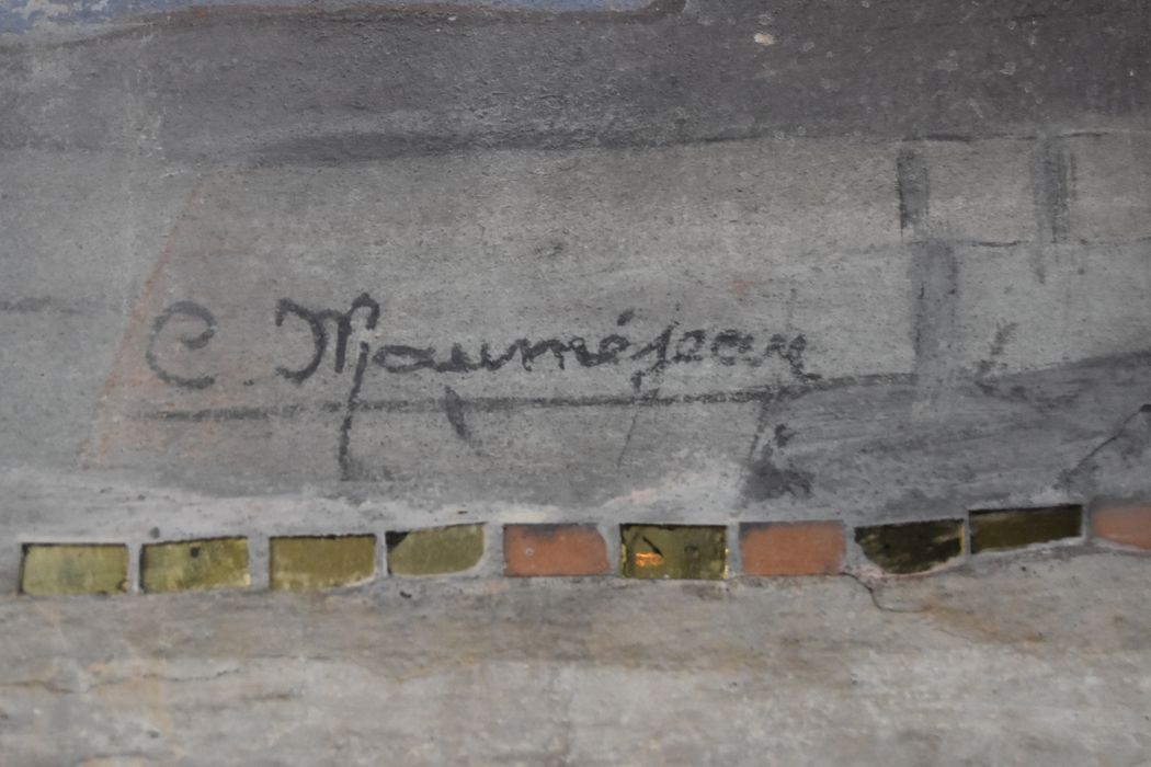 mosaïque (chemin de croix), détail de la signature