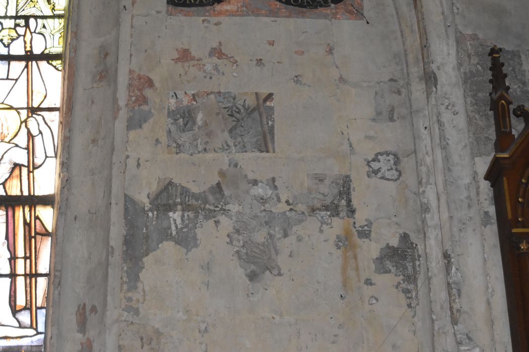 bas-côté ouest, peintures monumentales (fragments)