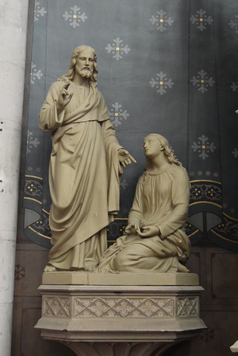 groupe sculpté : Christ adorateur