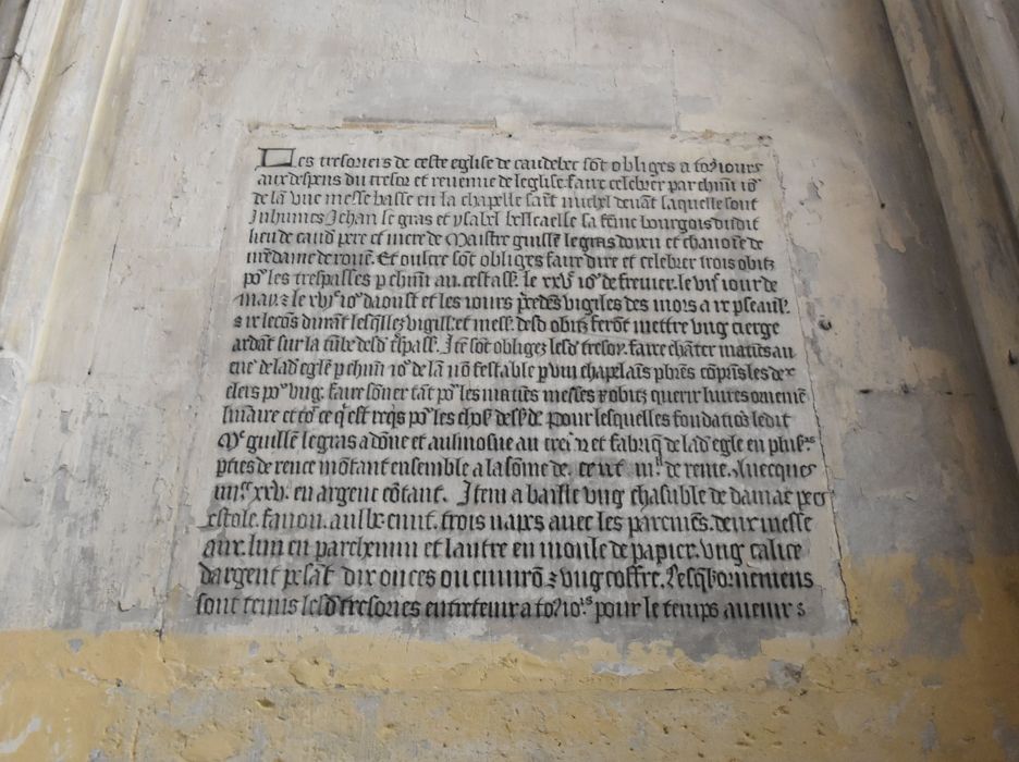 chapelle Saint-Michel, plaque de fondation
