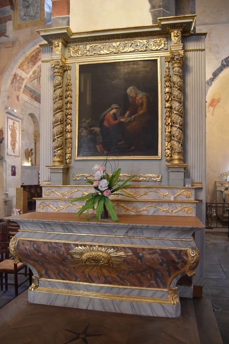 autel, retable latéral, tableau : Sainte Anne et la Vierge