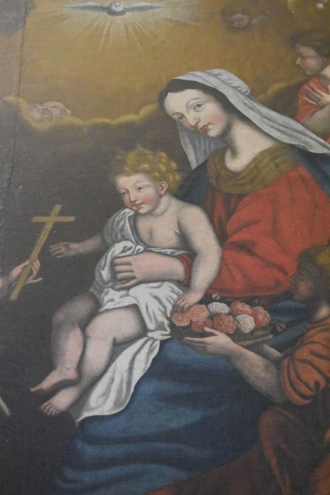 tableau : Vierge à l’Enfant avec saint Jean-Baptiste, vue partielle