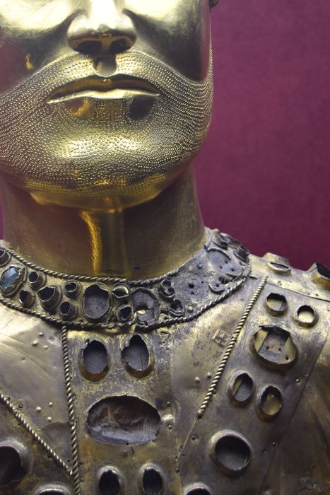 buste-reliquaire de saint Baudime, détail