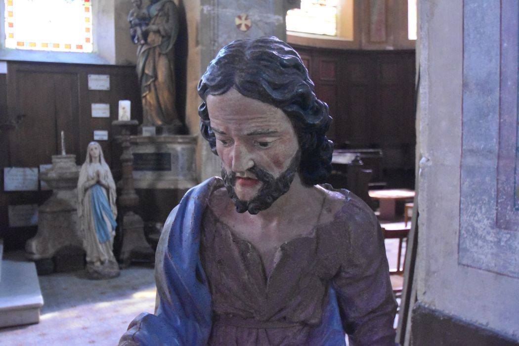groupe sculpté : Nativité (la), détail