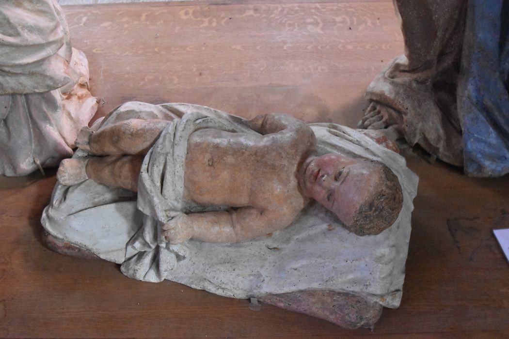 groupe sculpté : Nativité (la), détail