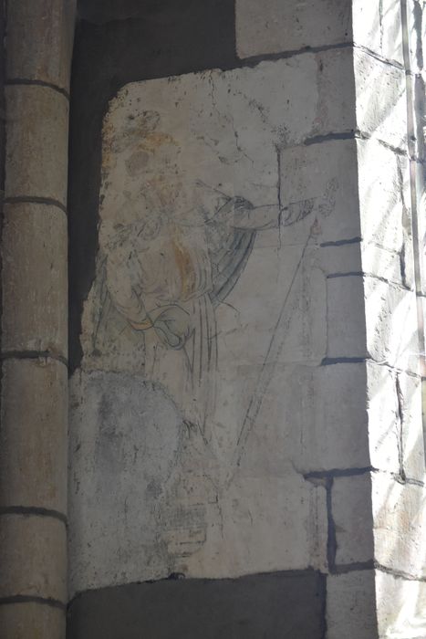 bas-côté sud, peinture monumentale (fragment) : Saint Paul (?)
