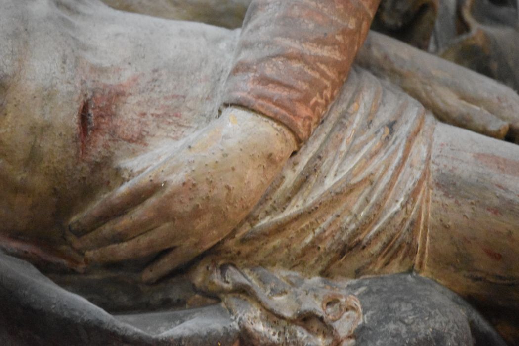groupe sculpté : Vierge de Pitié, détail
