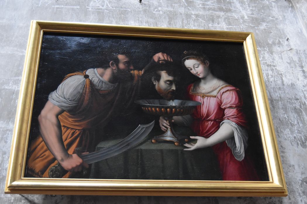 tableau : Remise de la tête de saint Jean-Baptiste à Salomé par le bourreau, détail