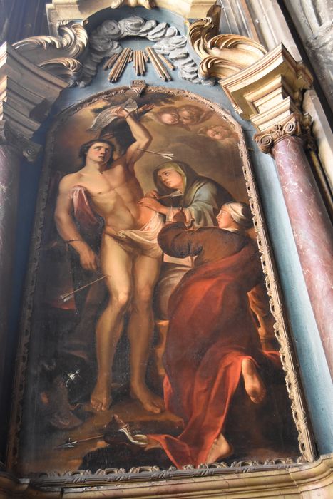 tableau d'autel : Saint Sébastien soigné par Irène
